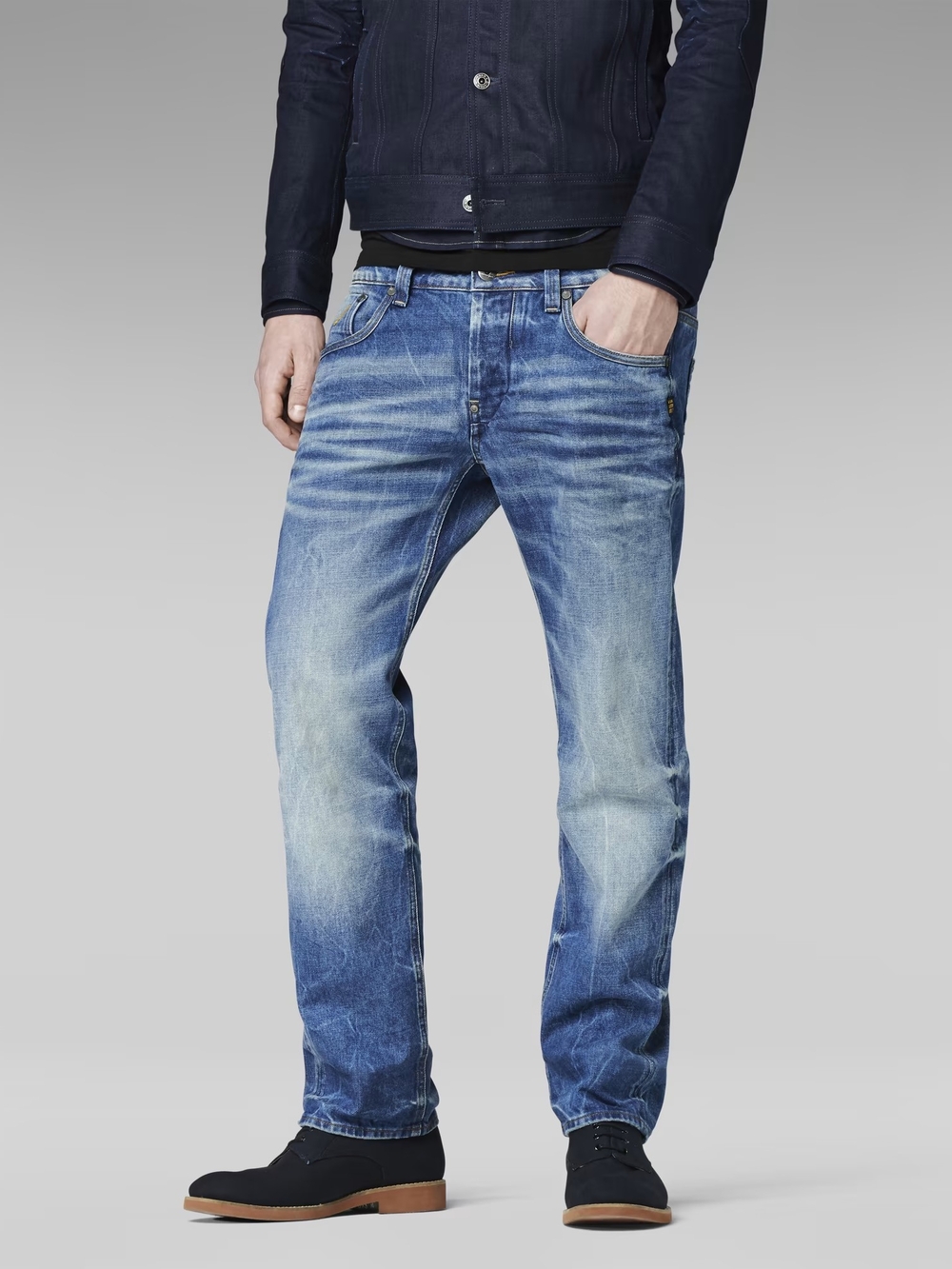 Men's Light Blue Washed Jeans